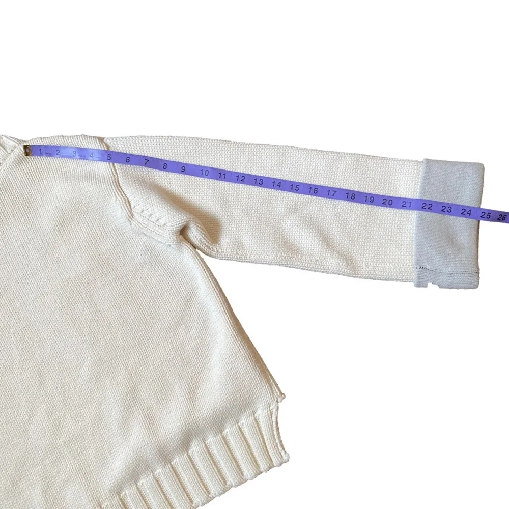 Off-White c/o Virgil Abloh Cream Knit Sweater Sz Small Logo Cuff 2013 Authentic - Picture 13 of 14